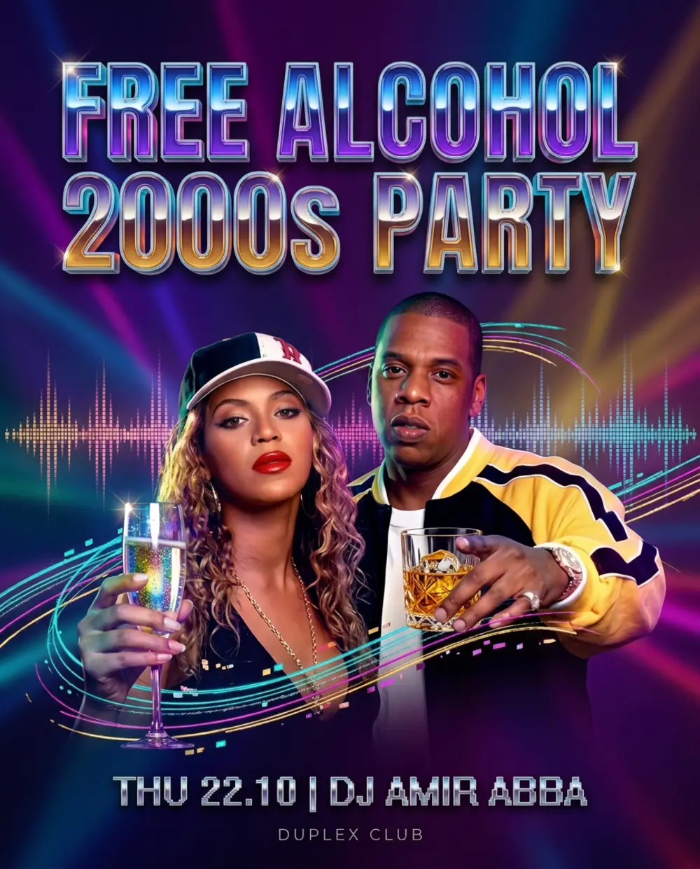 Free Alcohol 2000s Party